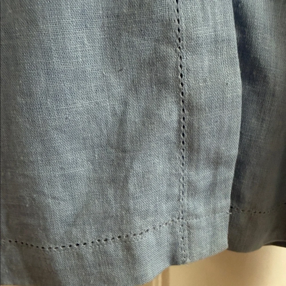 NWT LINEN BLEND Studio Works Blue Button Shirt 22W Coastal Grandmother Breezy - Picture 10 of 15